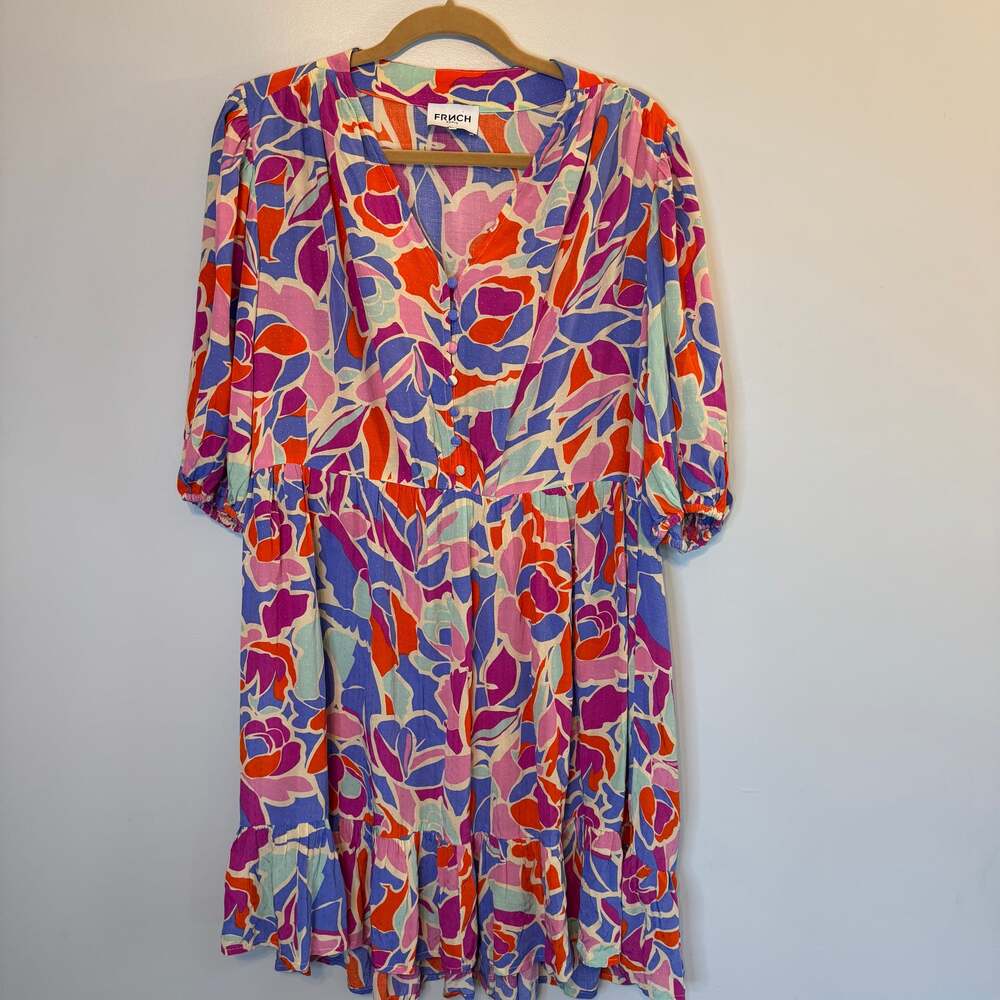 FRNCH Paris Spring Floral Babydoll Dress Small